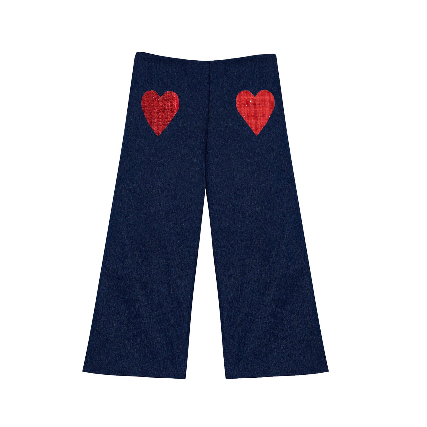 TC THE FESTIVE DROP DENIM TWEED HEART PANTS