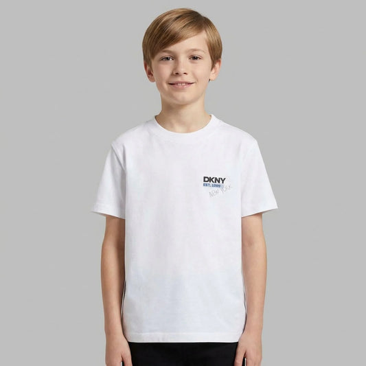 DKNY KIDS BACK PRINT LOGO T SHIRT
