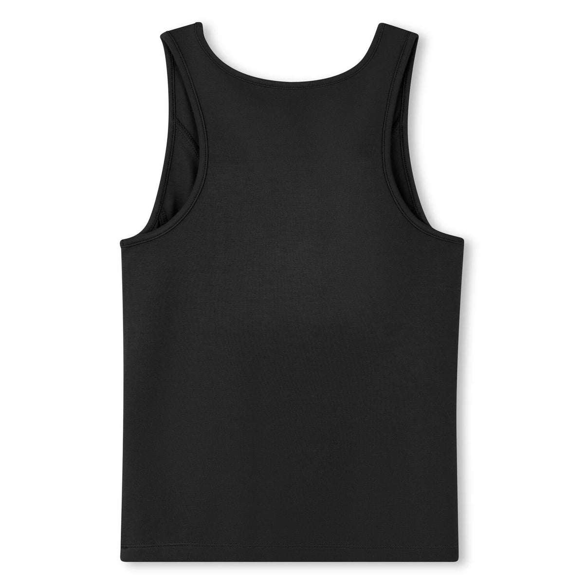 DKNY GIRLS BLACK LOGO MESH VEST TOP