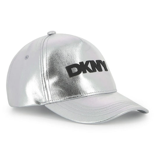 DKNY KIDS GIRLS MINI ME SILVER LOGO CAP