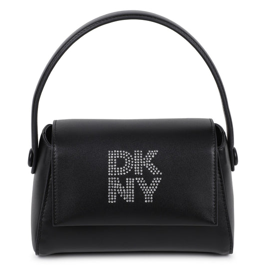 DKNY KIDS GIRLS BLACK FAUX LEATHER HANDBAG