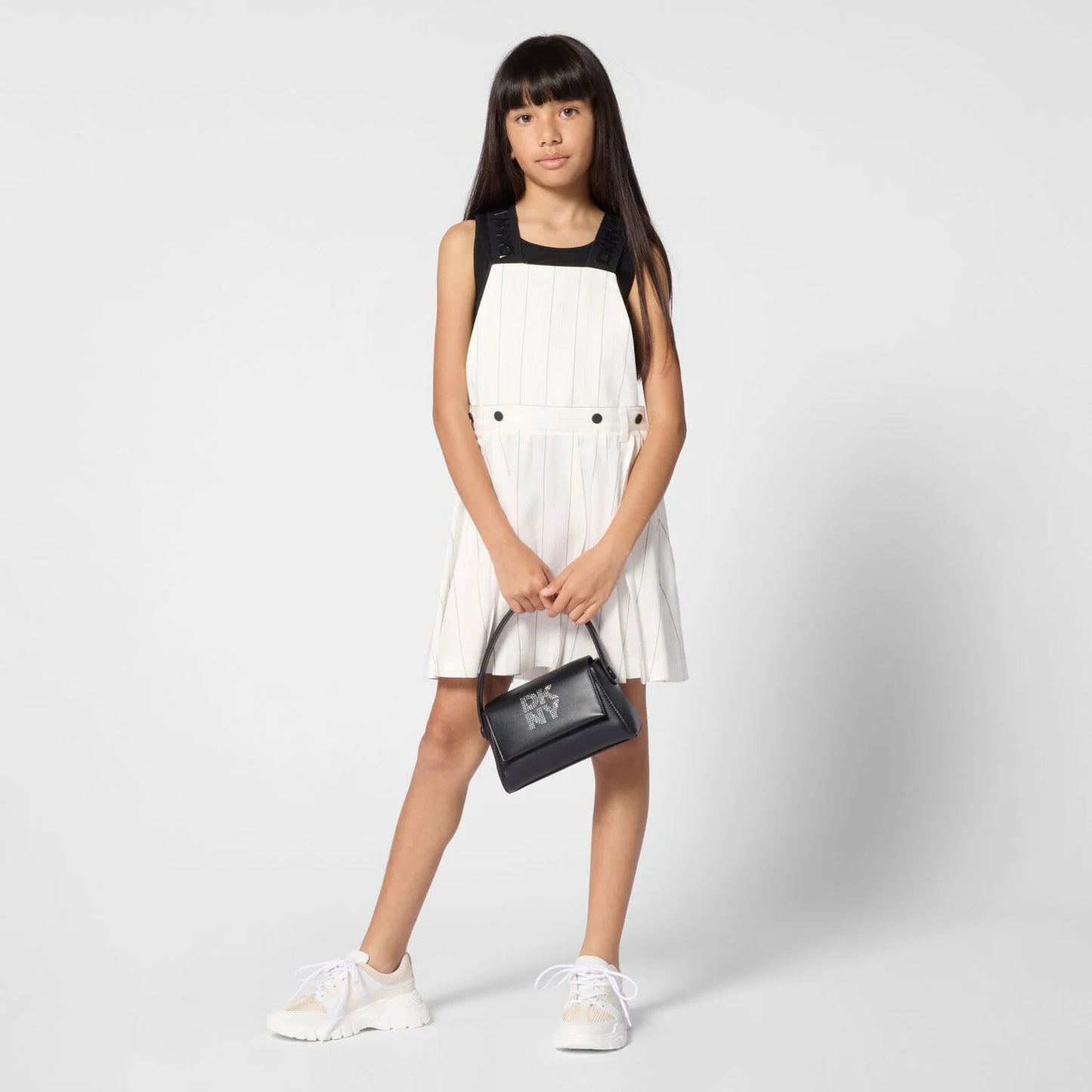 DKNY KIDS GIRLS BLACK FAUX LEATHER HANDBAG