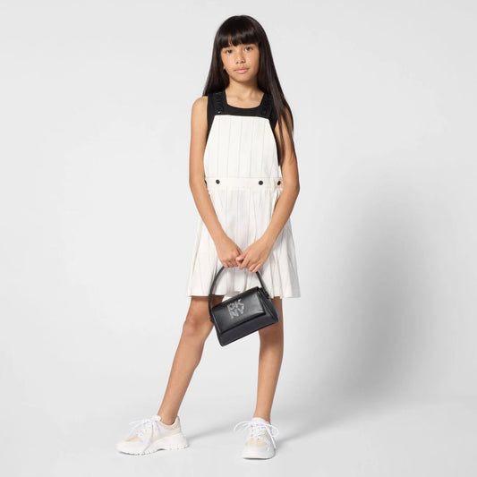 DKNY KIDS GIRLS BLACK FAUX LEATHER HANDBAG
