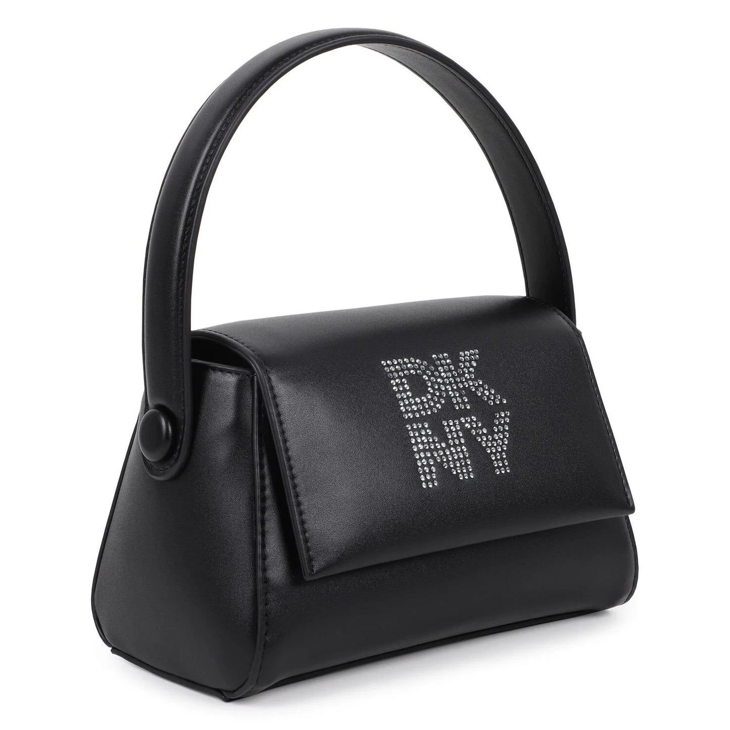 DKNY KIDS GIRLS BLACK FAUX LEATHER HANDBAG