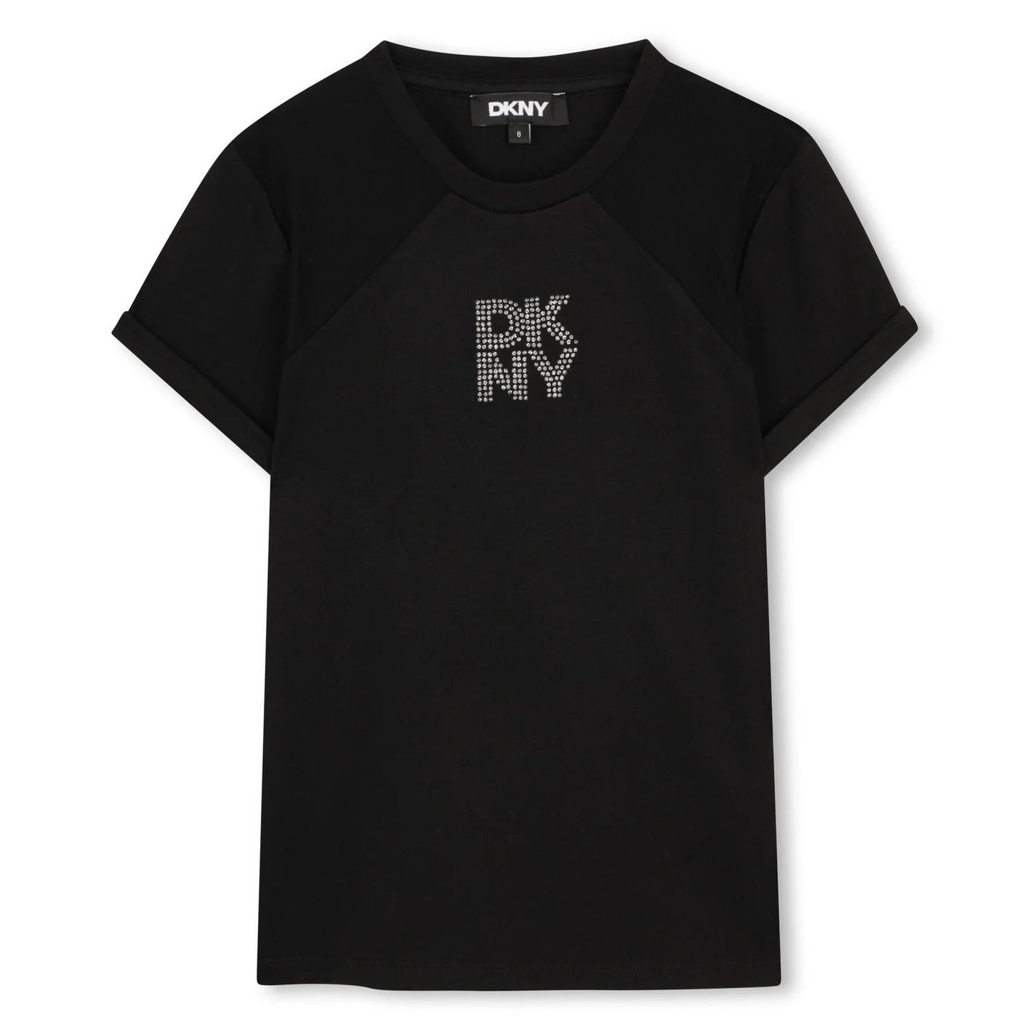 DKNY GIRLS MINI ME BLACK LOGO T-SHIRT