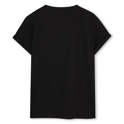 DKNY GIRLS MINI ME BLACK LOGO T-SHIRT