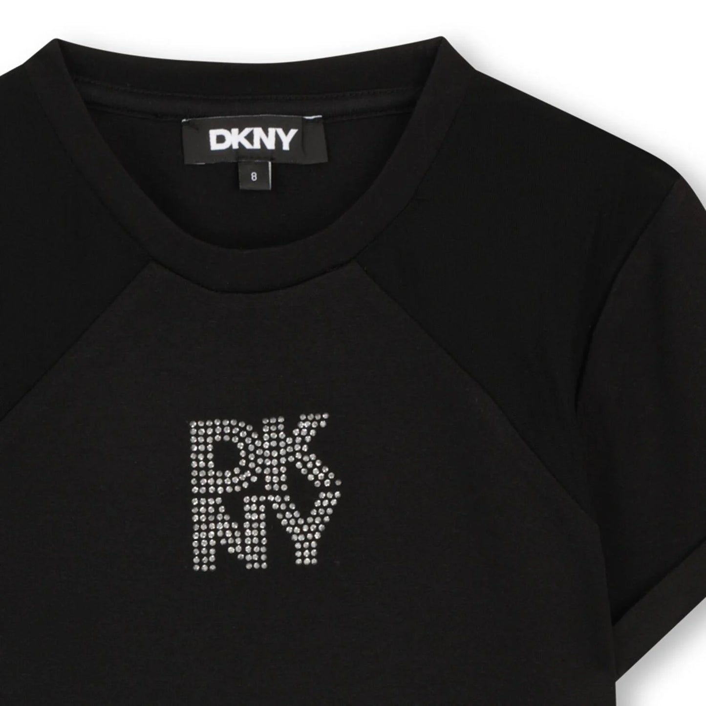 DKNY GIRLS MINI ME BLACK LOGO T-SHIRT