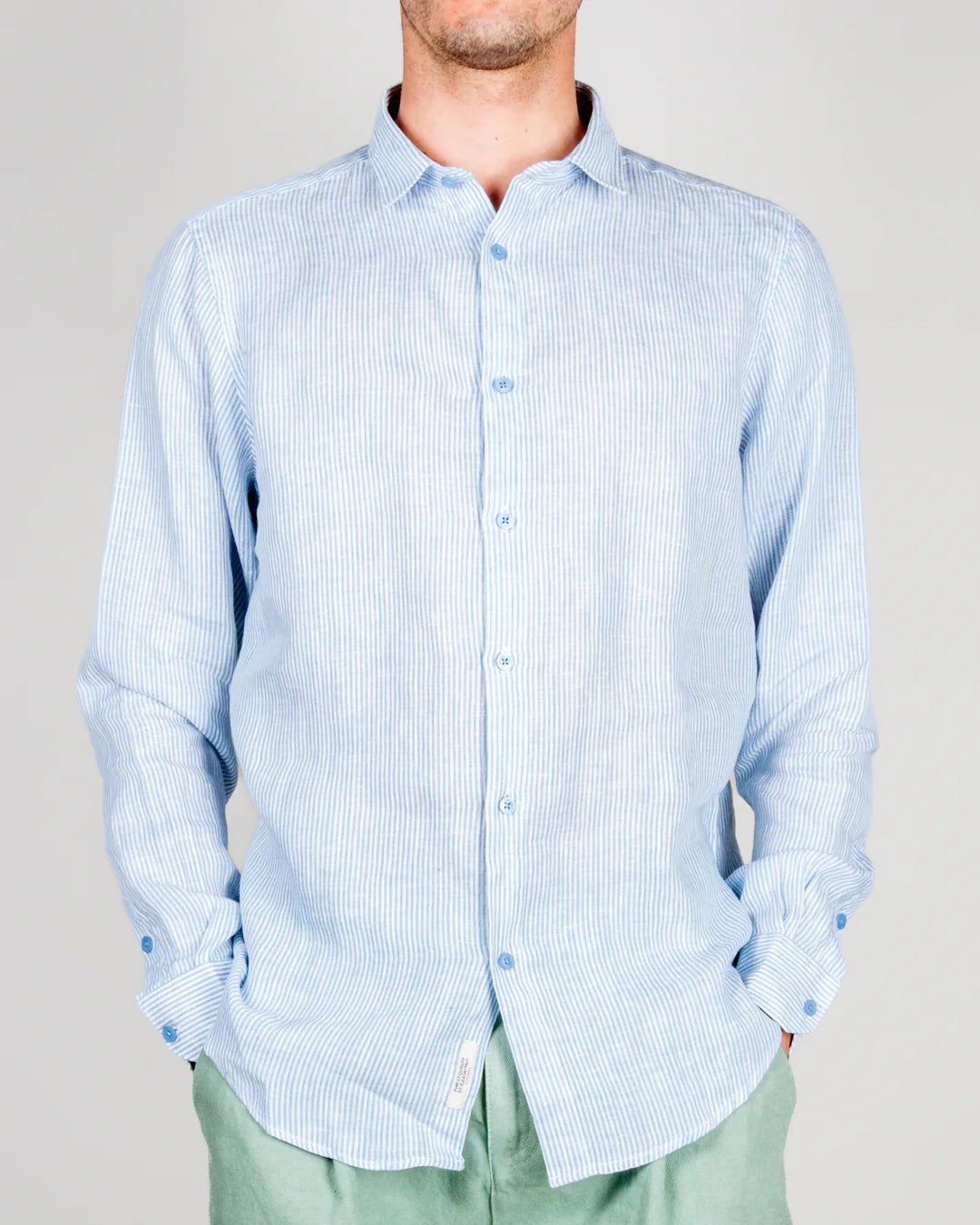 GIANNI LUPO STRIPRD LINEN SHIRT