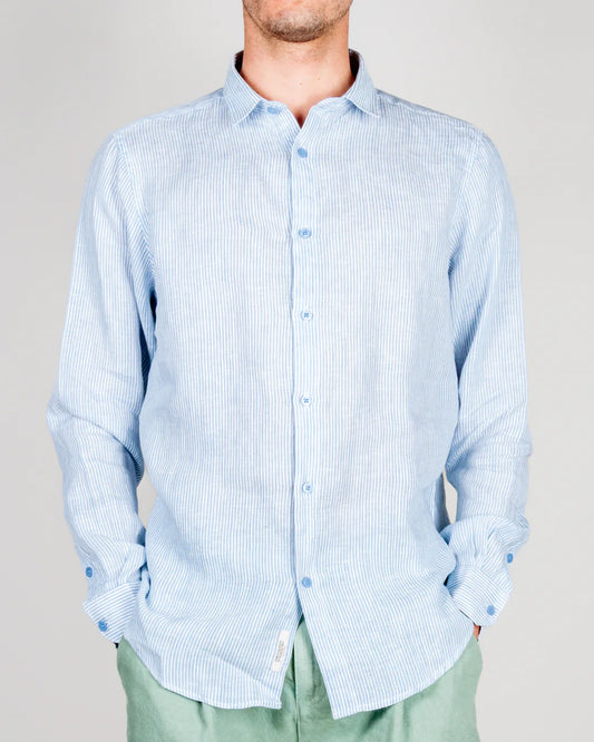 GIANNI LUPO STRIPRD LINEN SHIRT