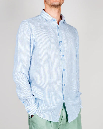 GIANNI LUPO STRIPRD LINEN SHIRT