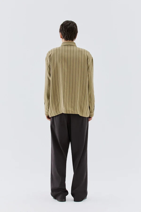 IM BRIAN STRIPED BOXY VISCOSE SHIRT