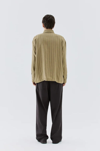 IM BRIAN STRIPED BOXY VISCOSE SHIRT