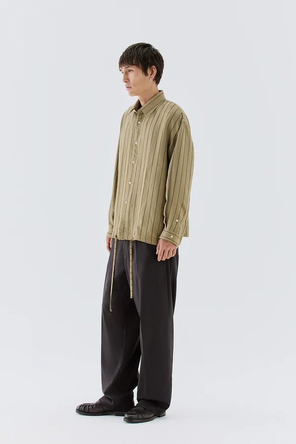 IM BRIAN STRIPED BOXY VISCOSE SHIRT