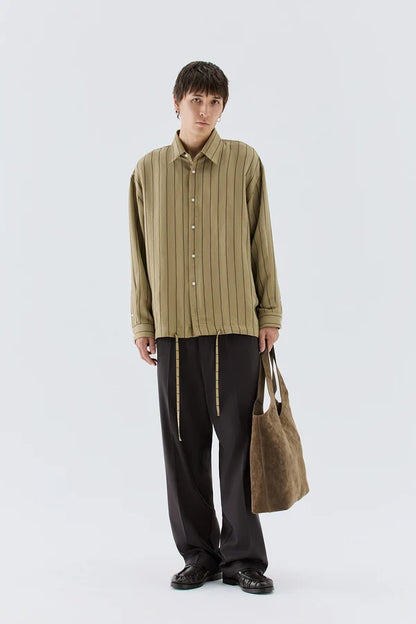 IM BRIAN STRIPED BOXY VISCOSE SHIRT