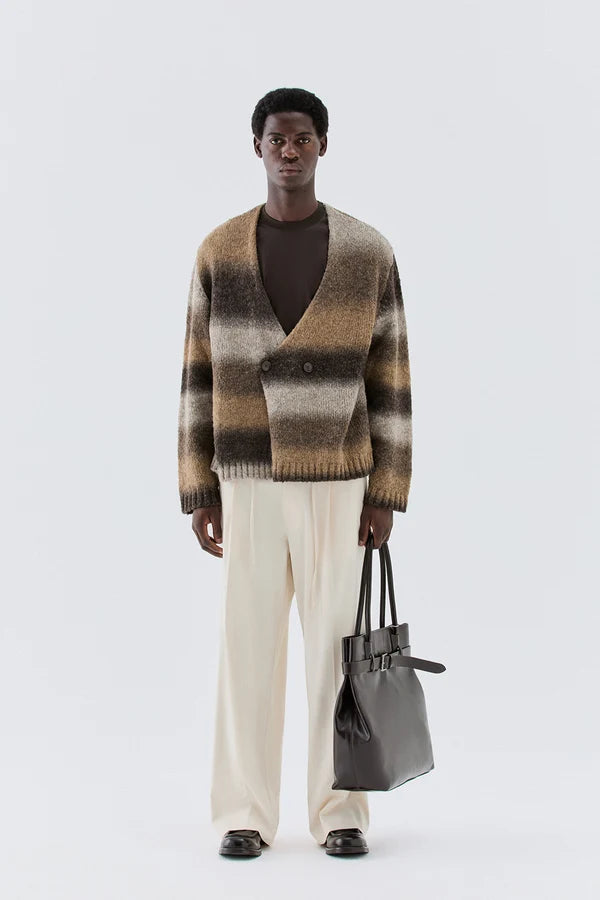 IM BRIAN DOUBLE-BREASTED KNITTED CARDIGAN