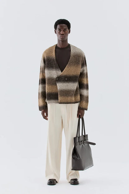 IM BRIAN DOUBLE-BREASTED KNITTED CARDIGAN