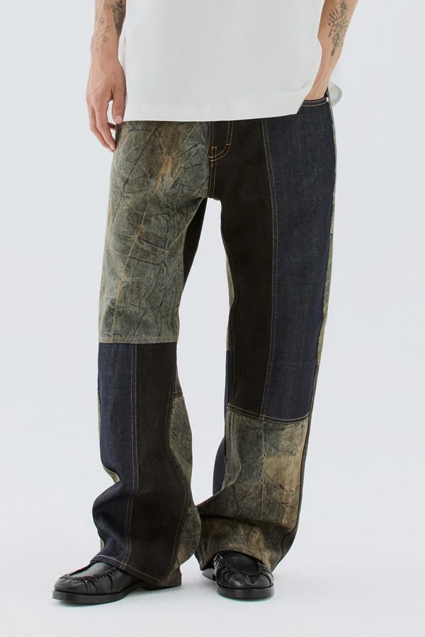 IM BRIAN BAGGY JEANS PATCHWORK