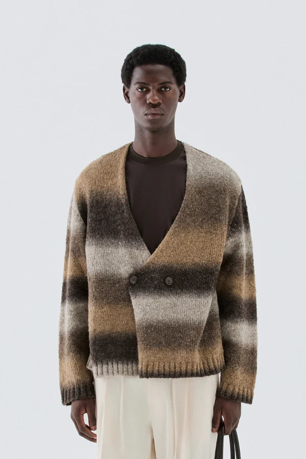IM BRIAN DOUBLE-BREASTED KNITTED CARDIGAN