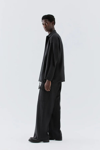IM BRIAN VIRGIN WOOL WIDE LEG CARGO PANTS
