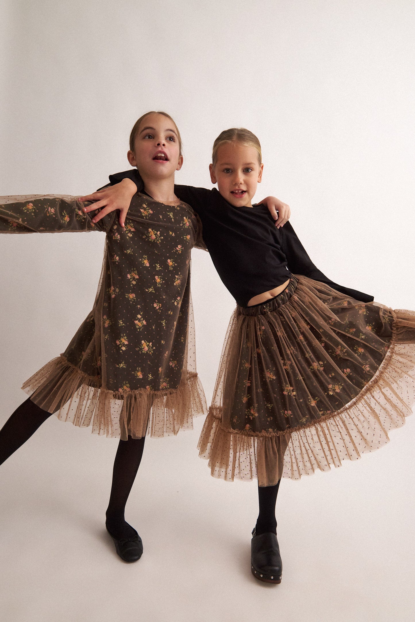 TWO IN A CASTLE ENGRAVED FLORAL TUTU SKIRT
