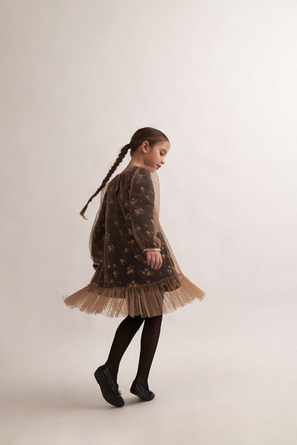 TWO IN A CASTLE ENGRAVED FLOWER TULLE DRESS