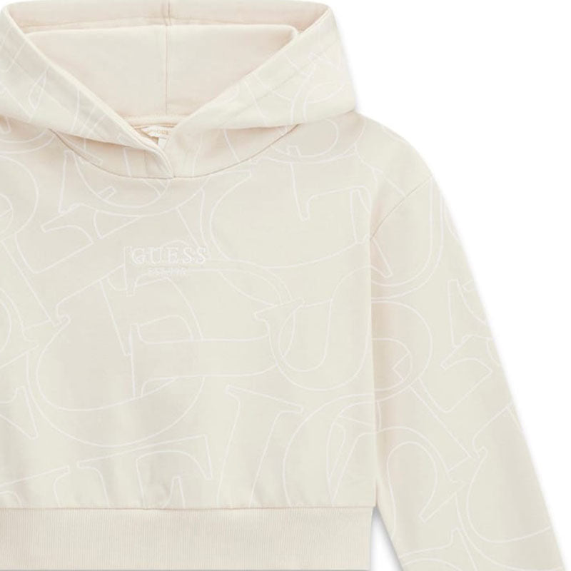 GUESS KIDS GIRLS HOODED MULTIPATTERN SWEATSHIRT