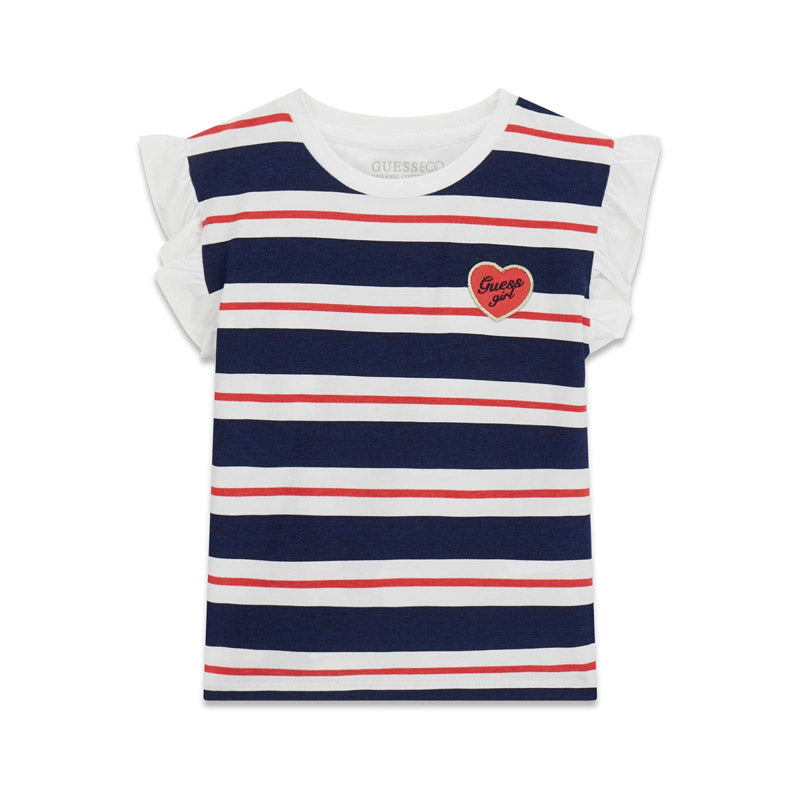 GUESS KIDS HEART TRIANGLE STRIPED T SHIRT