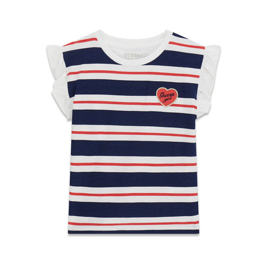 GUESS KIDS HEART TRIANGLE STRIPED T SHIRT