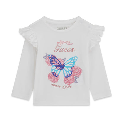 GUESS KIDS LS RUFFLES T SHIRT