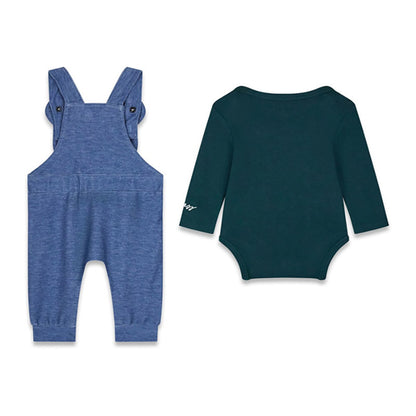 GUESS KIDS LS BODYSUIT & KNIT DENIM ROMBER SET