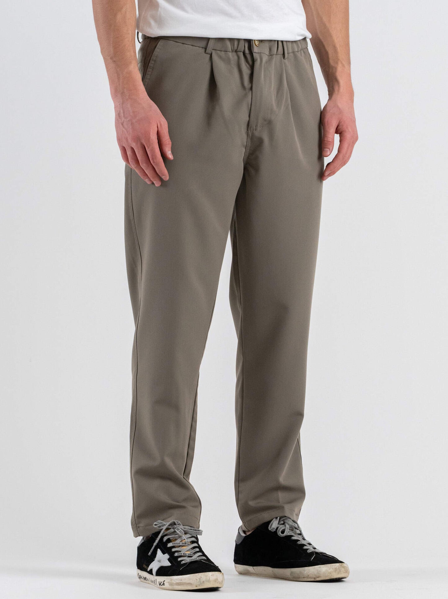 GIANNI LUPO LIGHTWEIGHT CO-ORD CROPPED TROUSERS WITH ELASTIC WAIST