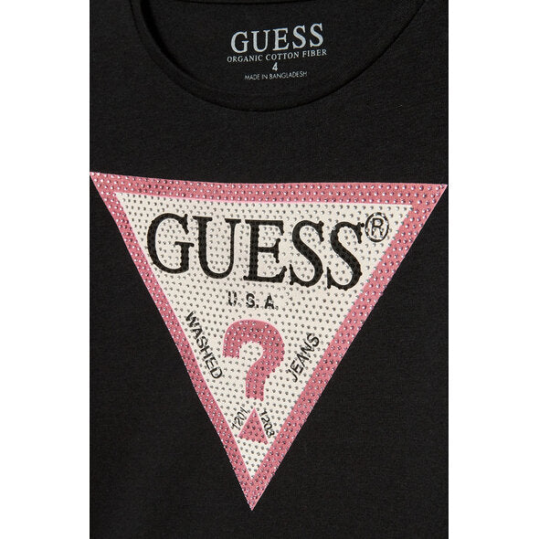 GUESS KIDS GIRLS RHINESTONES TRIANGLE T SHIRT