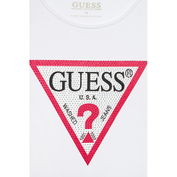 GUESS KIDS GIRLS RHINESTONES TRIANGLE T SHIRT