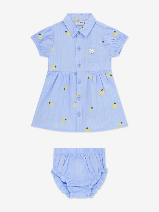 GUESS KIDS SET POPLIN DRESS & PANTIES