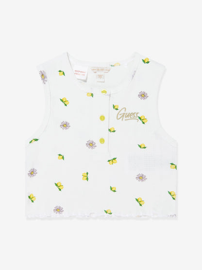 GUESS KIDS SLEEVELESS RIB LEMONS T SHIRT