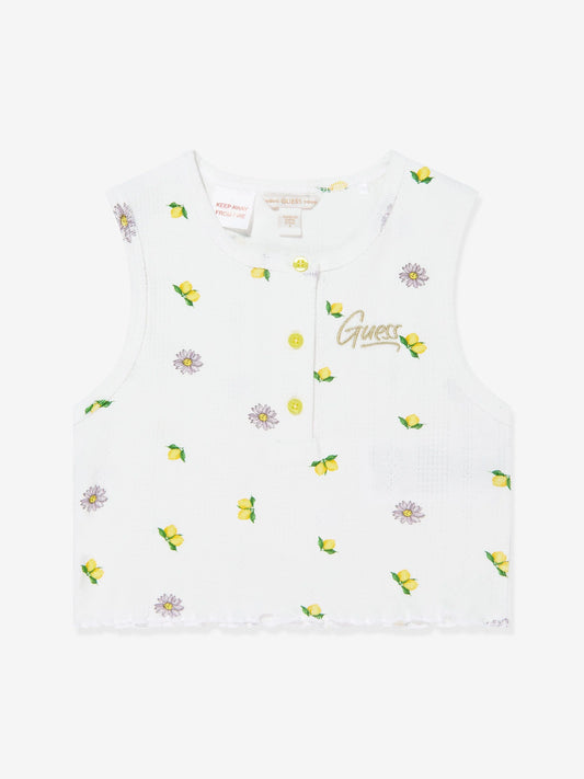 GUESS KIDS SLEEVELESS RIB LEMONS T SHIRT