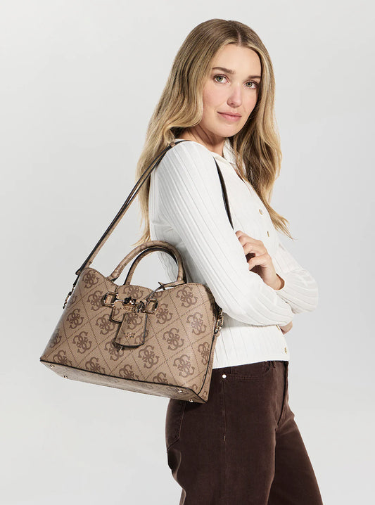 GUESS JANIE LOGO GIRLFRIEND SATCHEL BAG