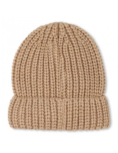 DKNY KNITTED METALLIC LOGO BEANIE