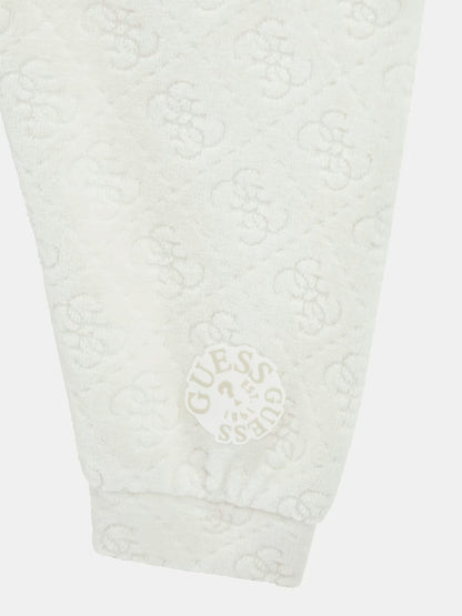 GUESS NEWBORN JACQUARD SET HOODED TOP LS BODY & PANTS