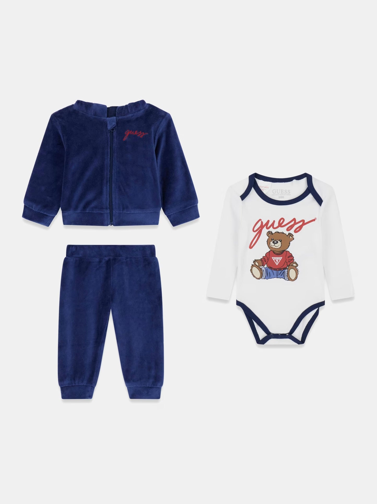 GUESS JEANS KIDS SET HOODED TOP & LS BODY & PANTS
