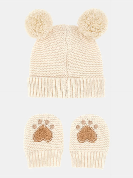 GUESS KIDS SET SWEATER HAT & MITTENS