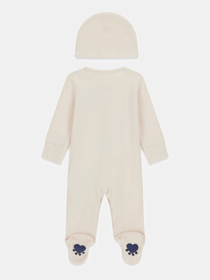 GUESS BABY HAT & OVERALL SET