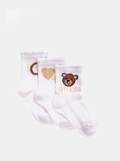 GUESS NEWBORN KIDS 3PCS SET SOCKS