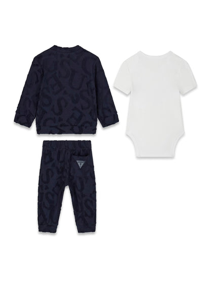 GUESS KIDS 3 PIECES COTTON SET