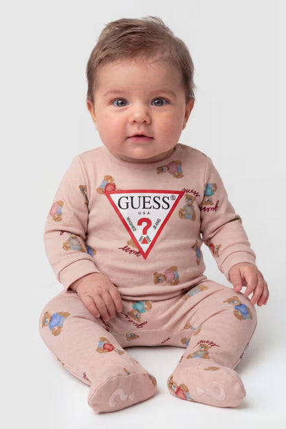 GUESS KIDS BABY BEAR COTTON SLEEPSUIT