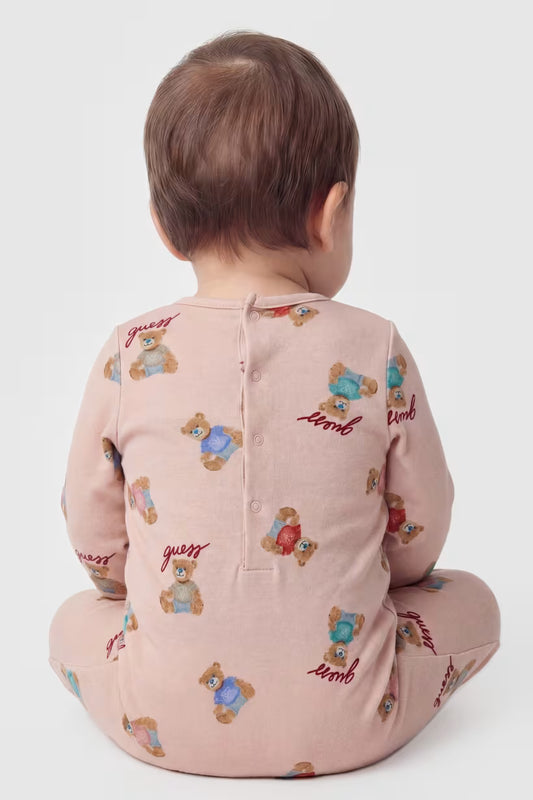 GUESS KIDS BABY BEAR COTTON SLEEPSUIT