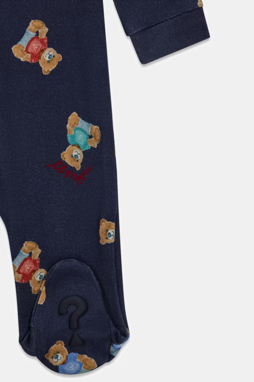 GUESS KIDS BABY BEAR COTTON SLEEPSUIT