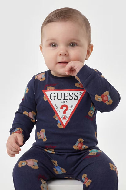 GUESS KIDS BABY BEAR COTTON SLEEPSUIT