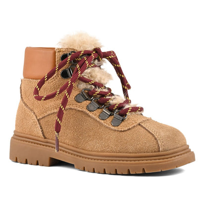 COLORS OF CALIFORNIA BIXBYK SUEDE LEATHER HIKING BOOT WITH FUR