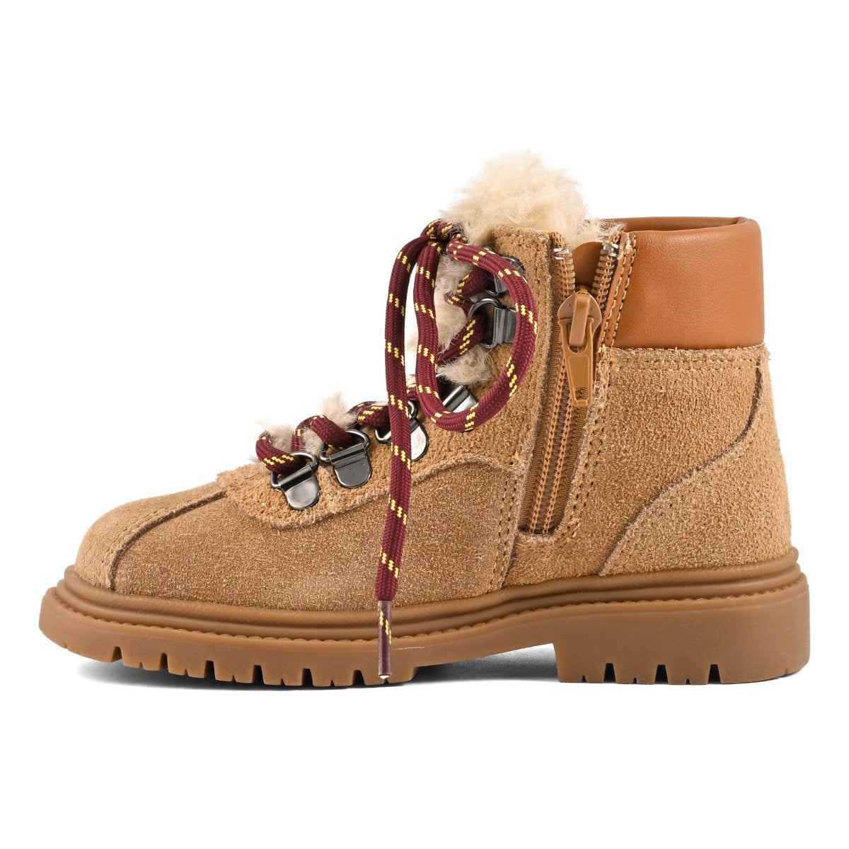 COLORS OF CALIFORNIA BIXBYK SUEDE LEATHER HIKING BOOT WITH FUR